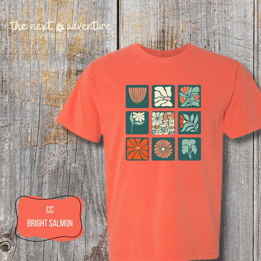 Bloom Grid Botanical Comfort Colors Tee