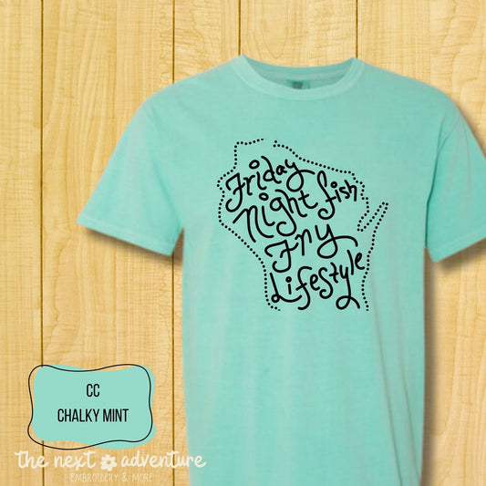 Friday Night Fish Fry Lifestyle Comfort Colors Tee