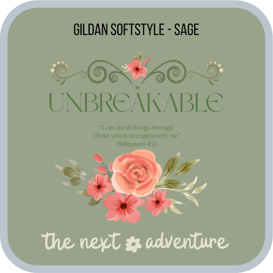 Unbreakable in Christ Floral Softstyle Tee
