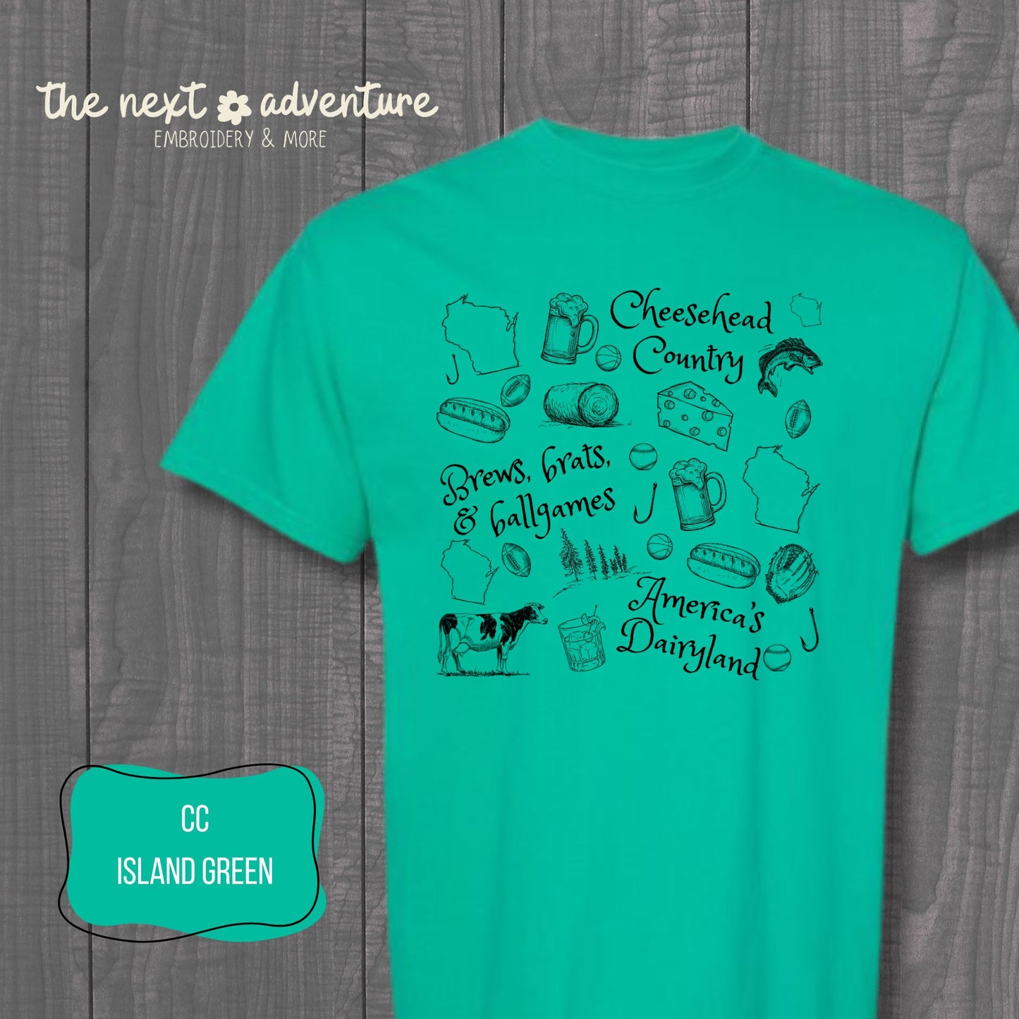Wisconsin Icons Sketch Comfort Colors Tee