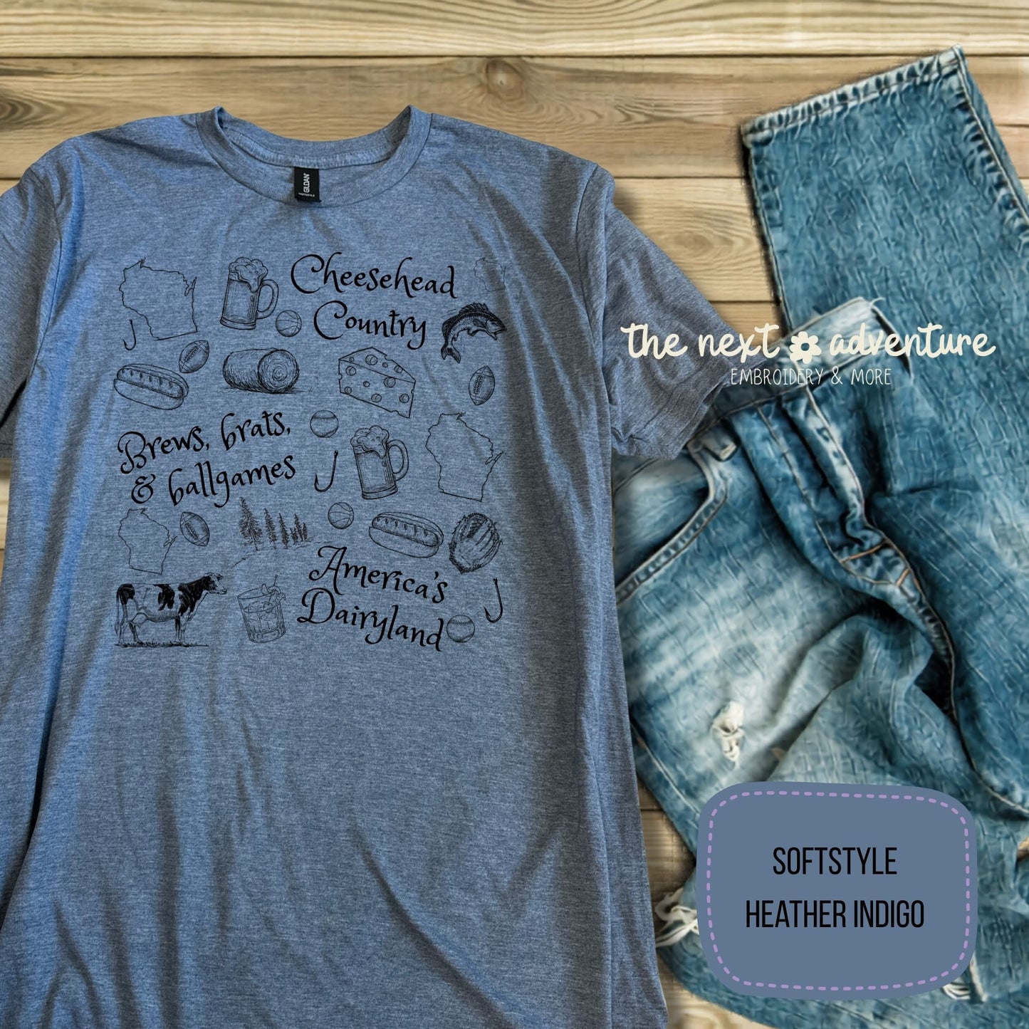 Wisconsin Icons Sketch Softstyle Tee