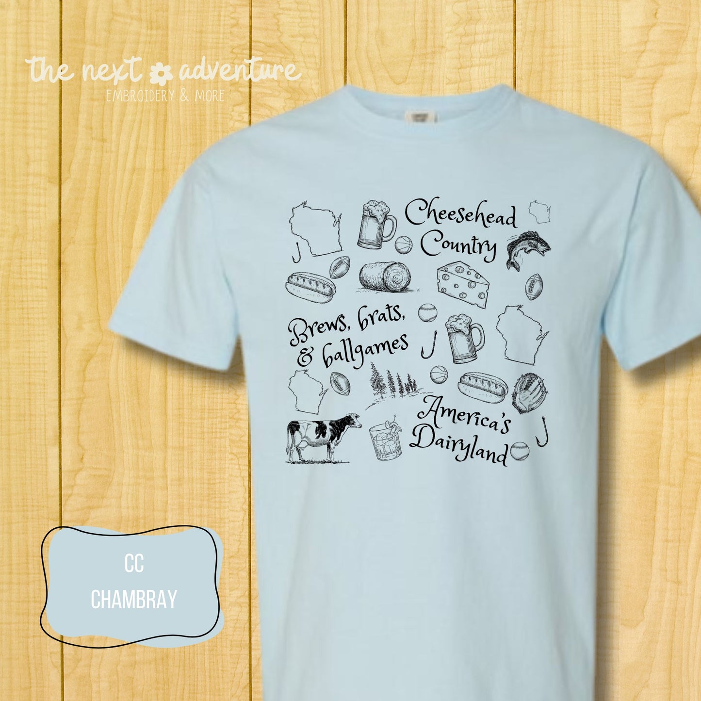 Wisconsin Icons Sketch Comfort Colors Tee
