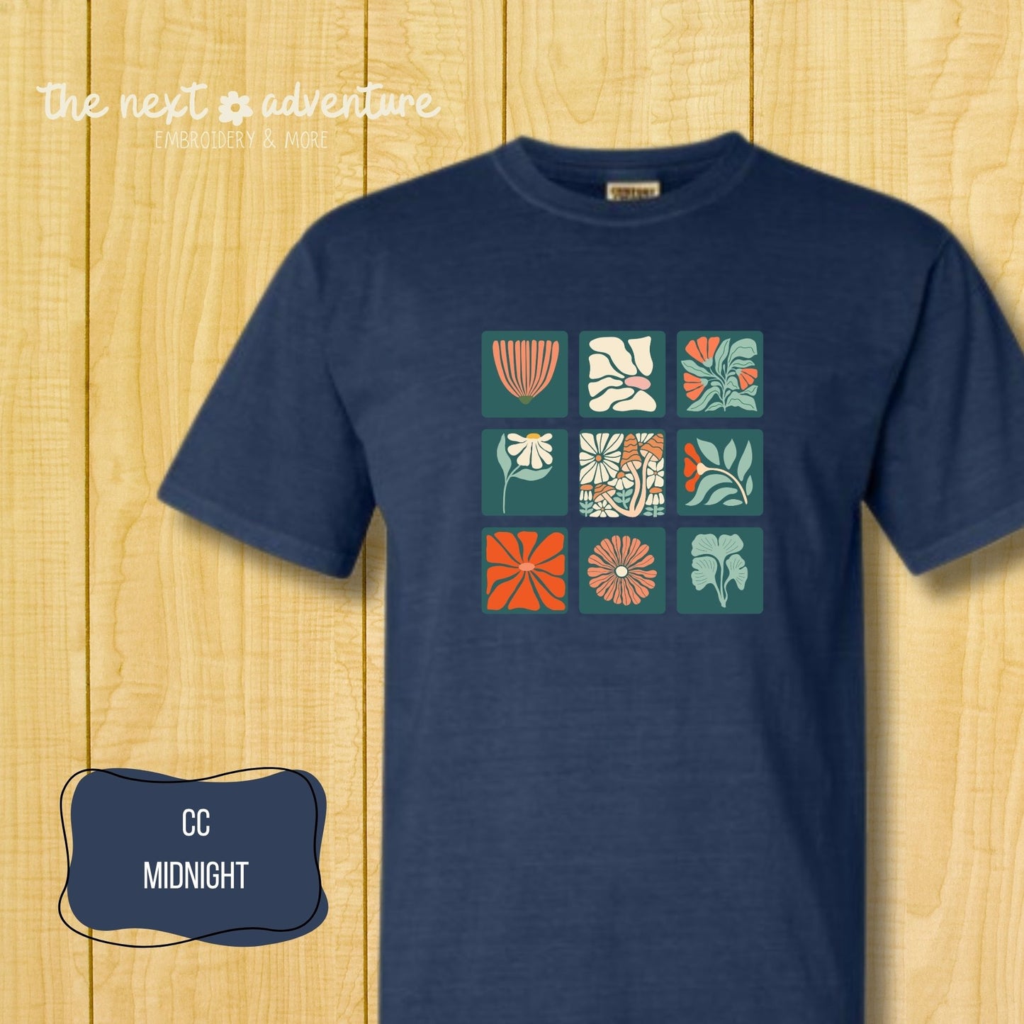 Bloom Grid Botanical Comfort Colors Tee