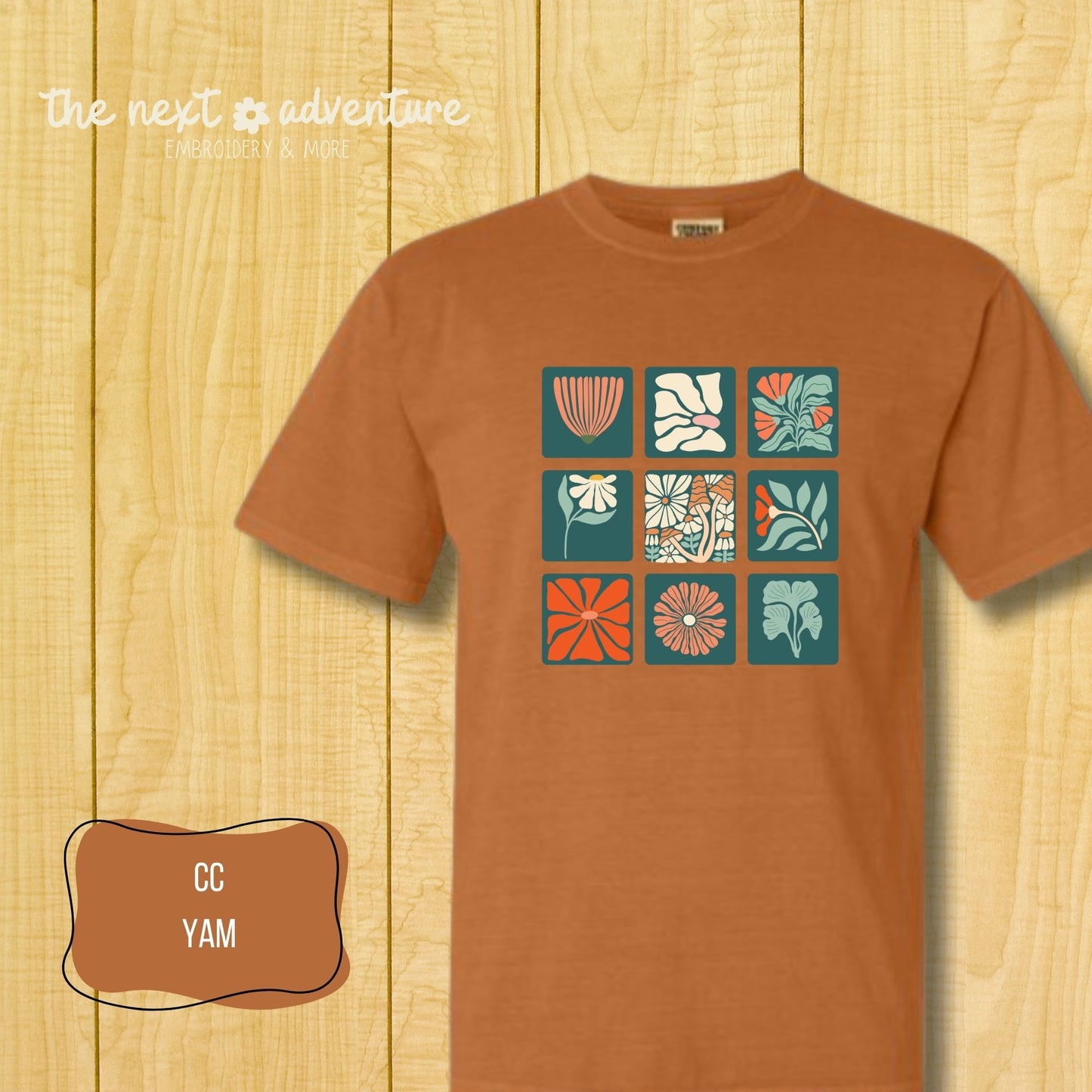Bloom Grid Botanical Comfort Colors Tee
