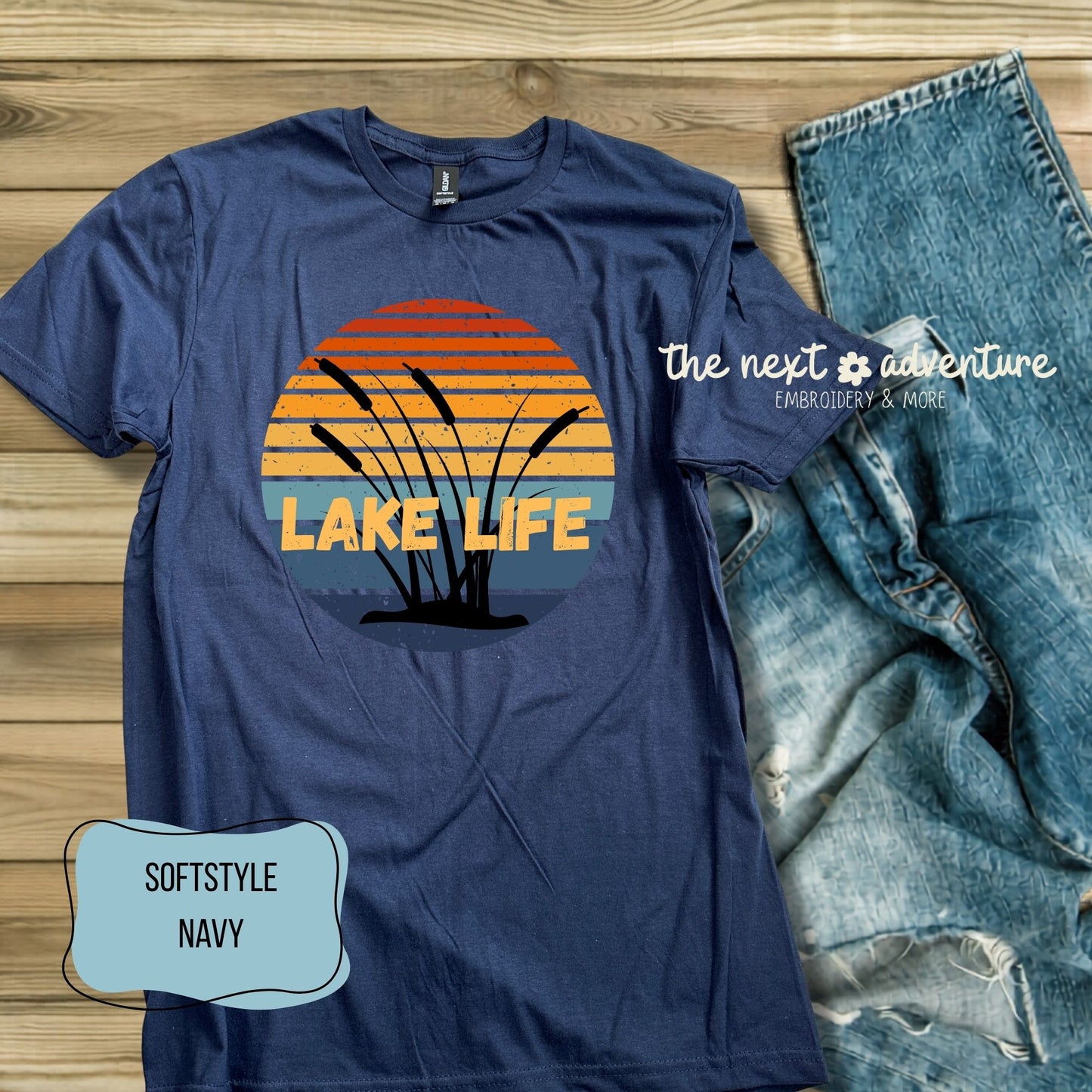 Lake Life Sunset Softstyle Tee
