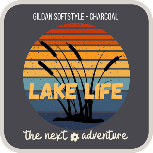 Lake Life Sunset Softstyle Tee
