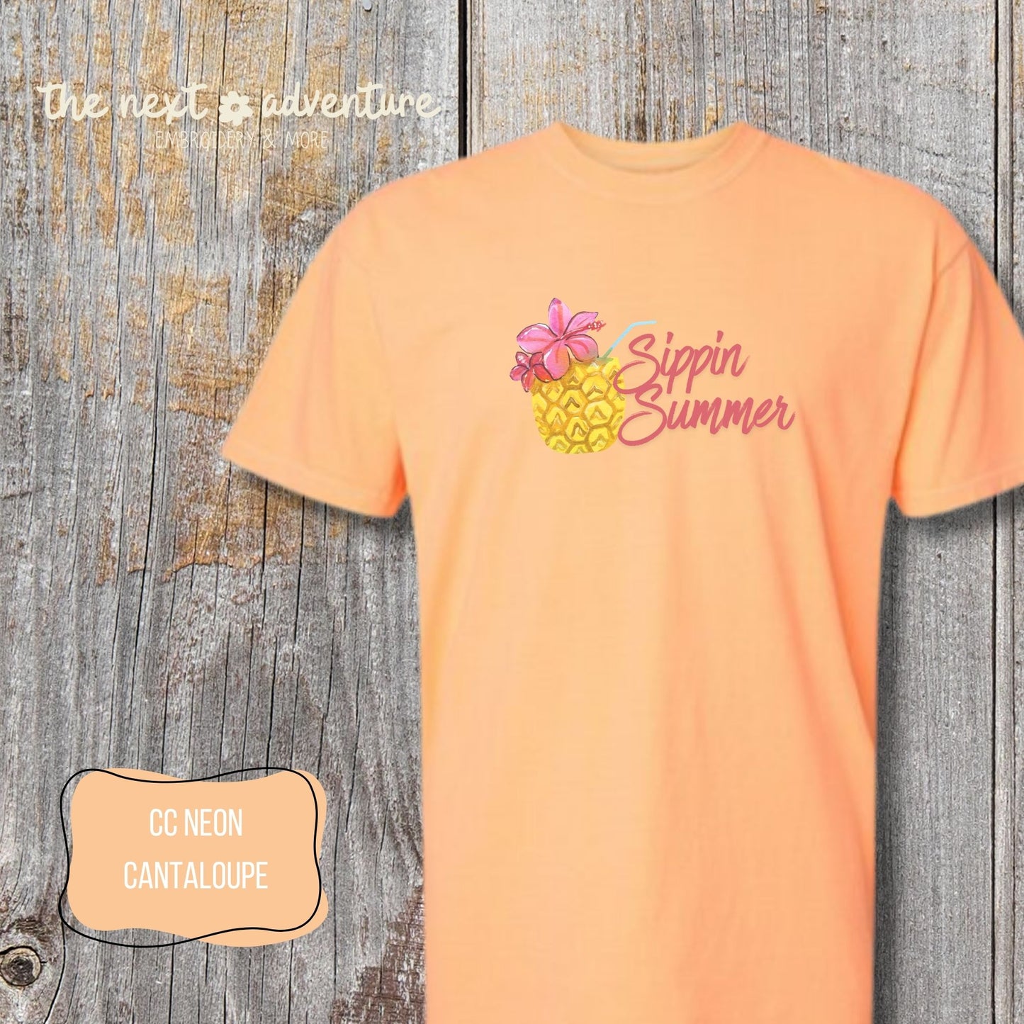 Sippin' Summer Pineapple Comfort Colors Tee