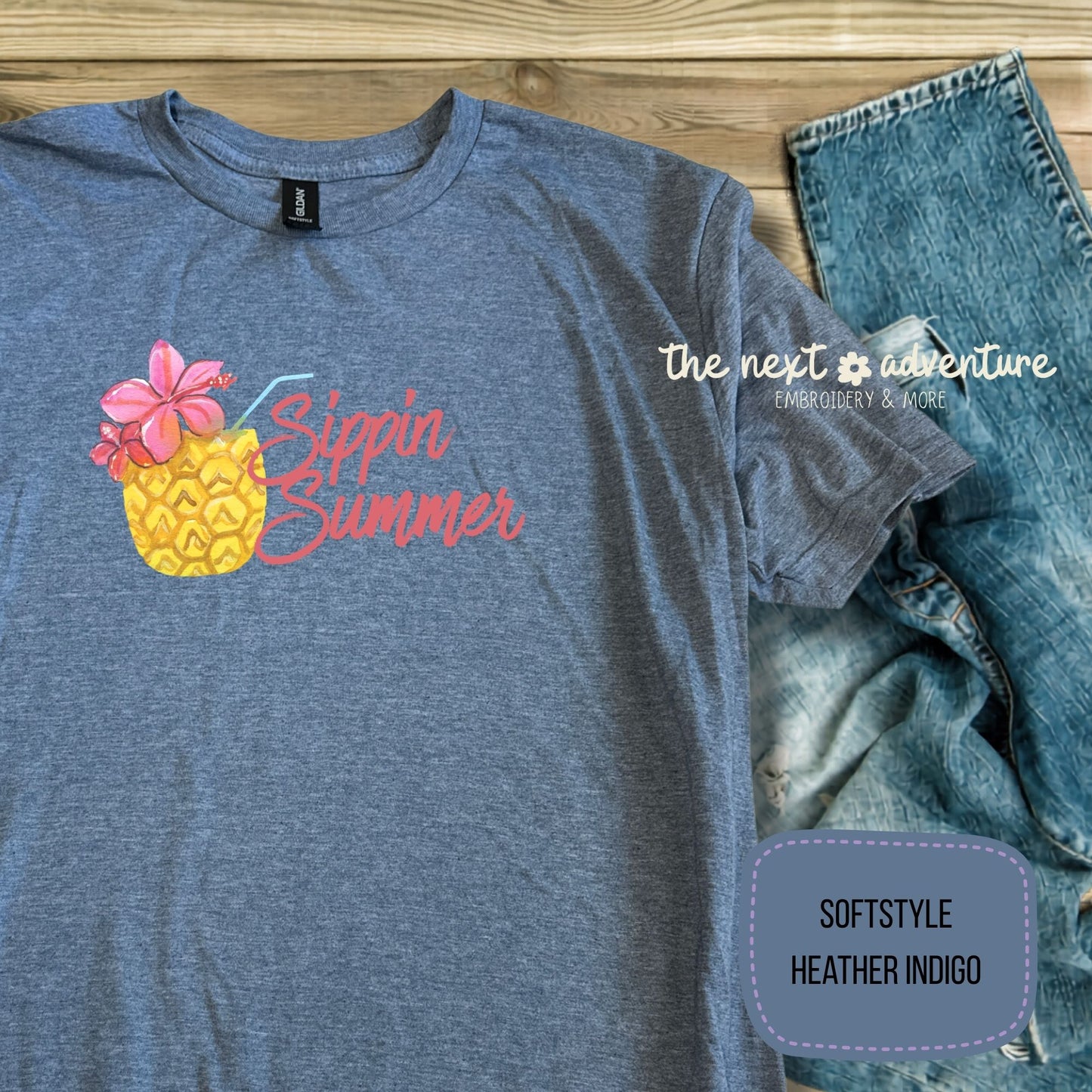 Sippin' Summer Pineapple Softstyle Tee