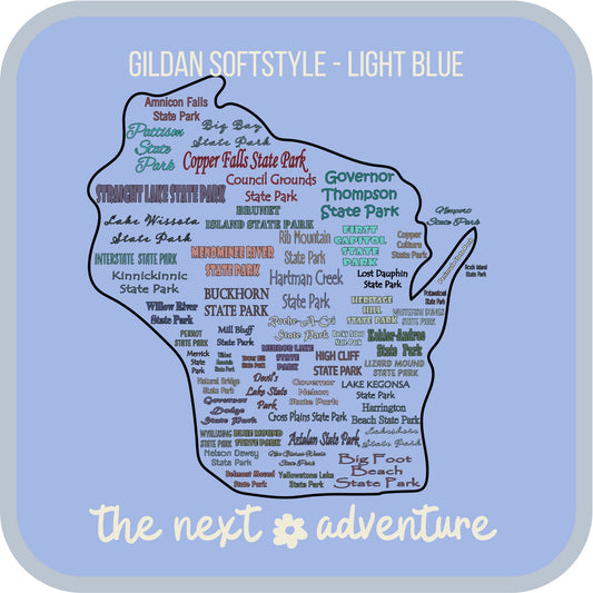 Wisconsin State Parks Typography Softstyle Tee