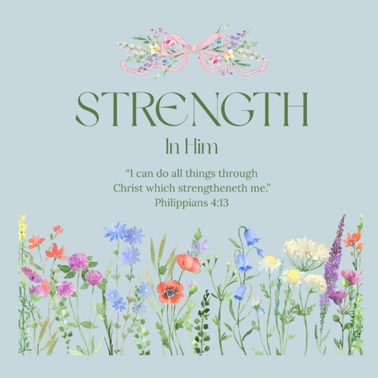 Strength in Him Floral Comfort Colors Tee