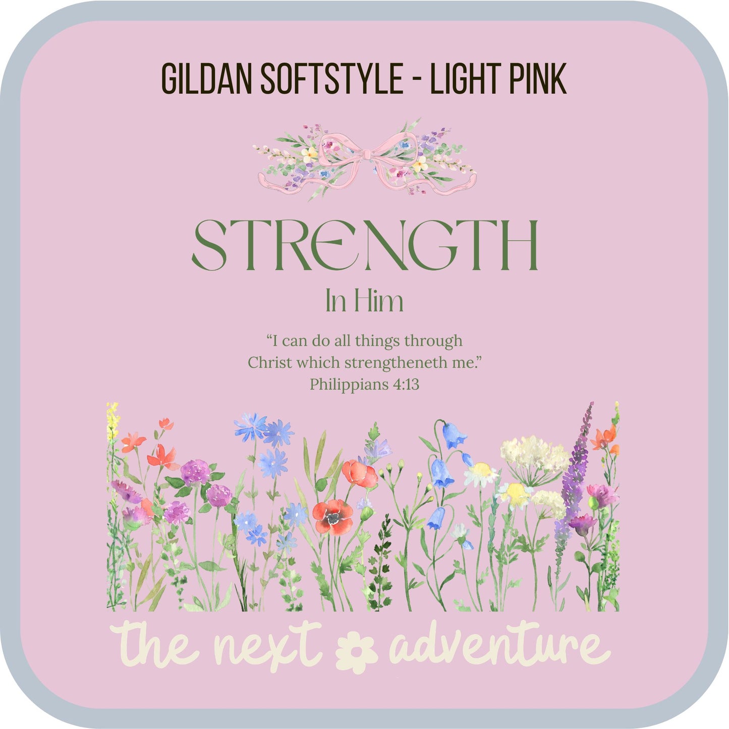 Strength in Him Floral Softstyle Tee