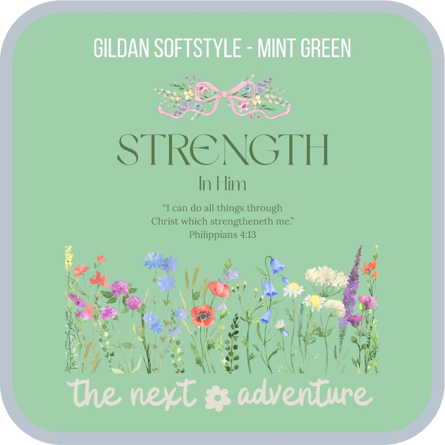 Strength in Him Floral Softstyle Tee