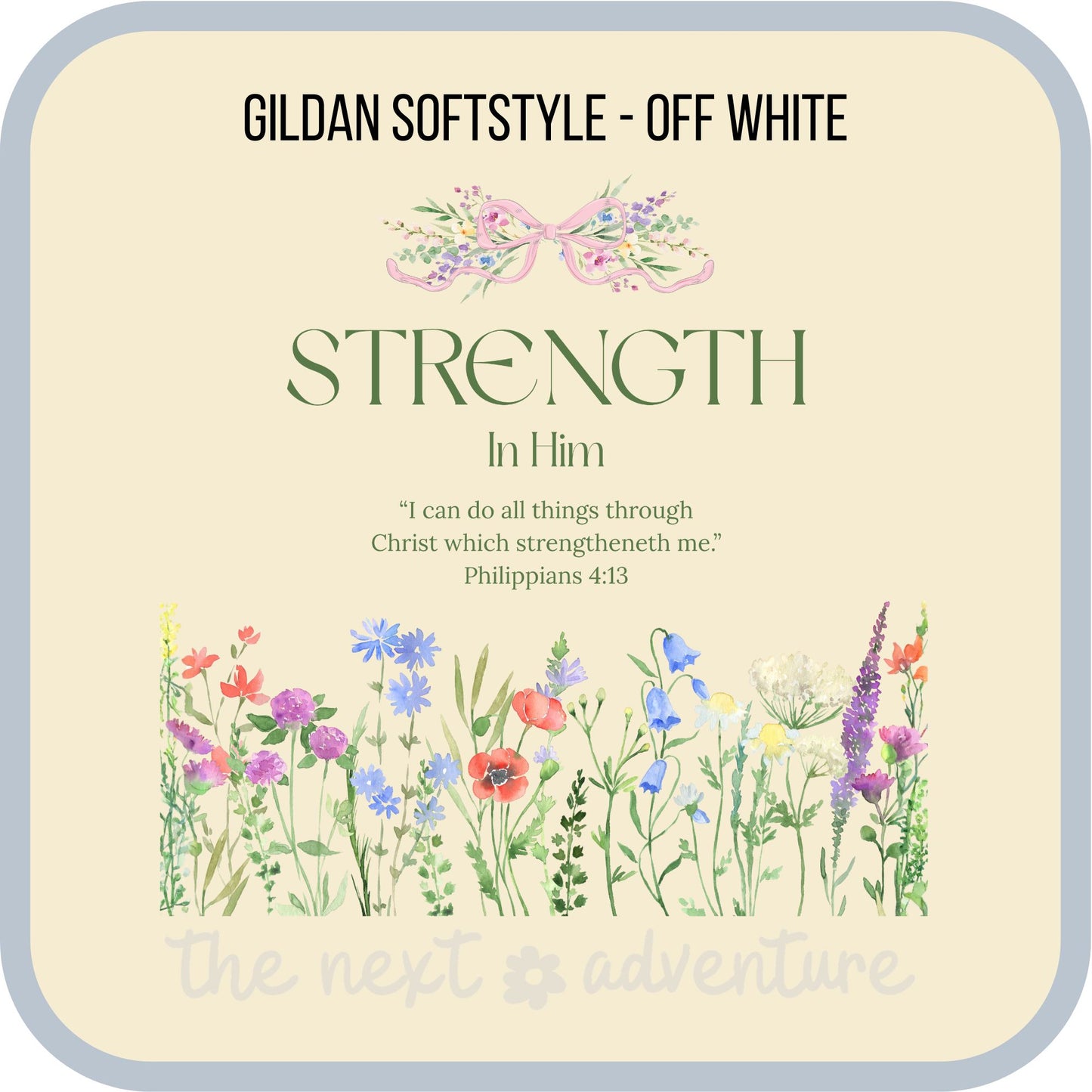 Strength in Him Floral Softstyle Tee
