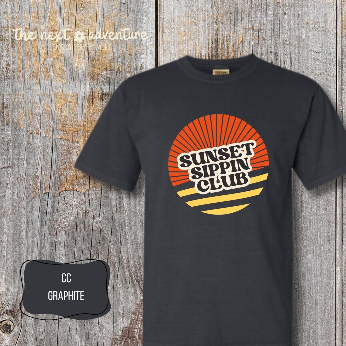 Sunset Sippin' Club Comfort Colors Tee
