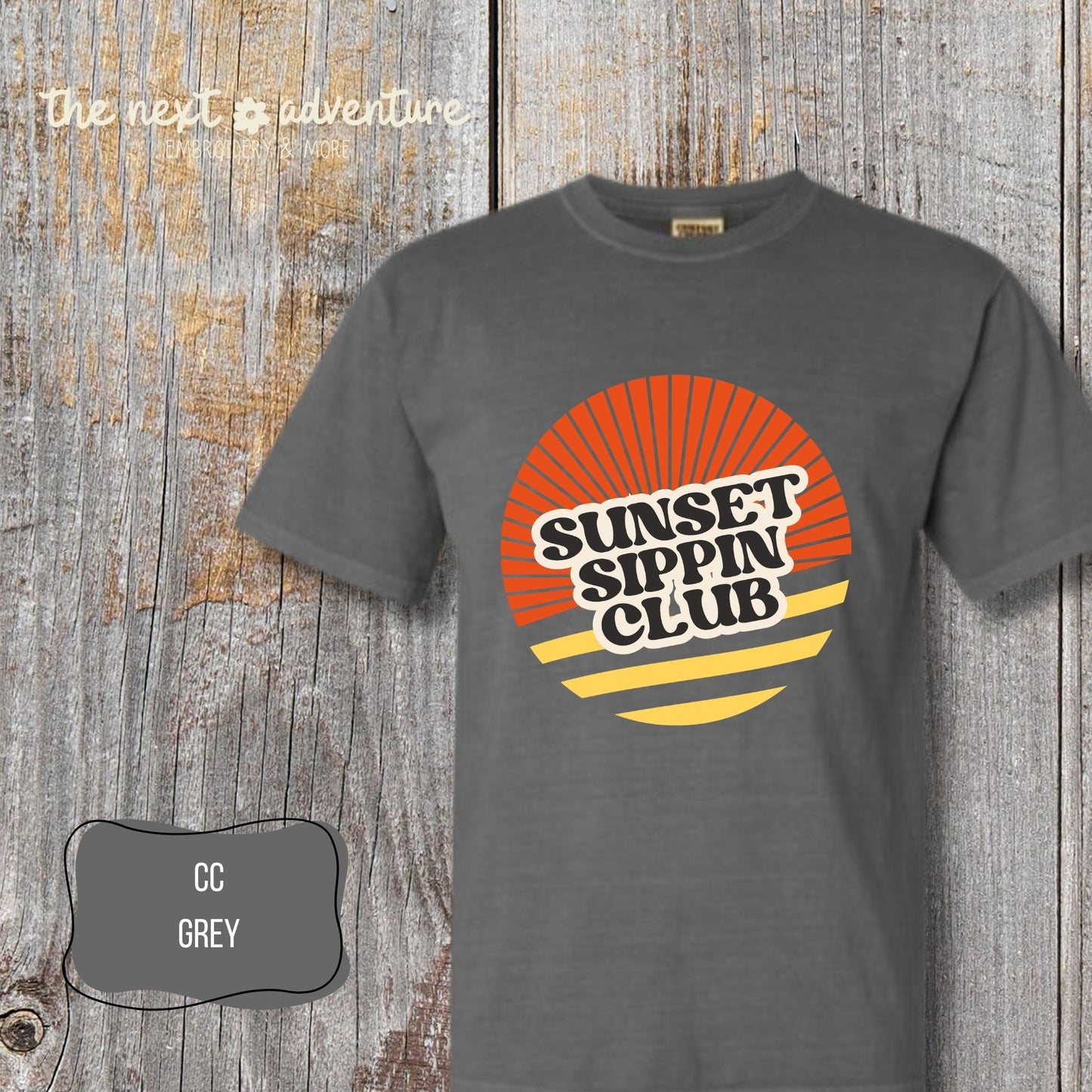 Sunset Sippin' Club Comfort Colors Tee