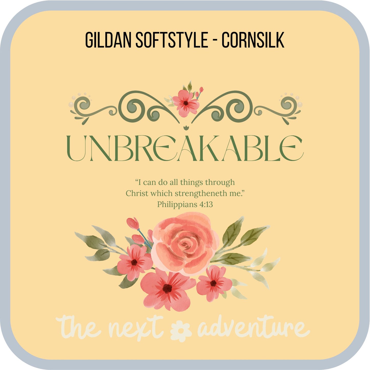 Unbreakable in Christ Floral Softstyle Tee