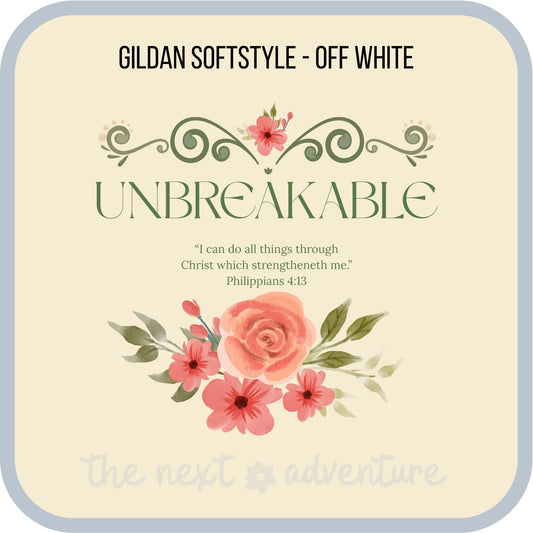 Unbreakable in Christ Floral Softstyle Tee